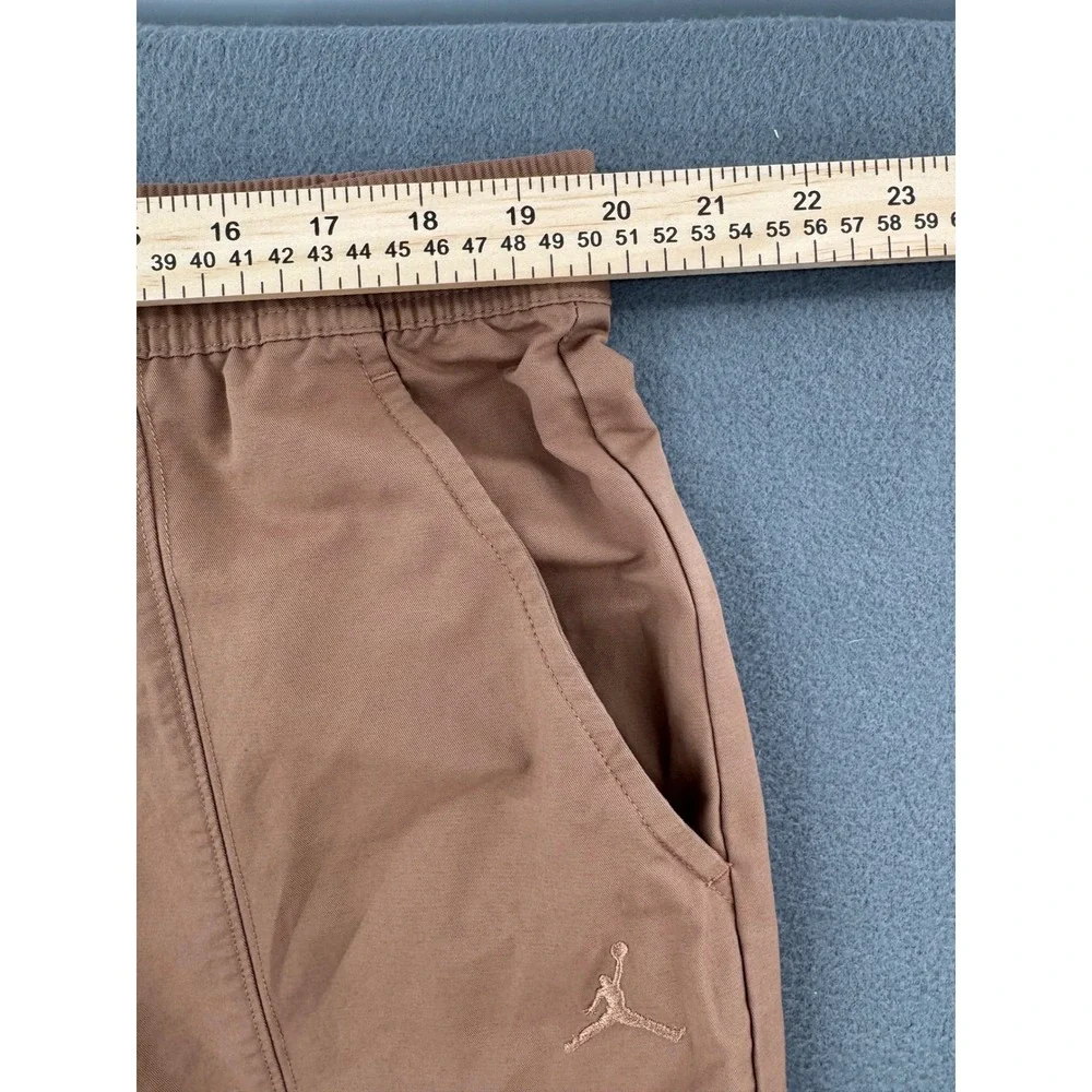 Jordan Cargo Pants Mens Large Tan Woven Drawstring Jumpman Logo Pockets Utility
